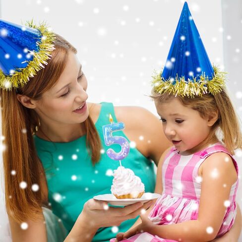 Charming Blue and Purple Snowflake Candles, Digital Birthday Candles, Cake Decorations are Suitable for Christmas, Birthdays, Romantic Nights, Snowflake Parties (5) in Saudi Arabia