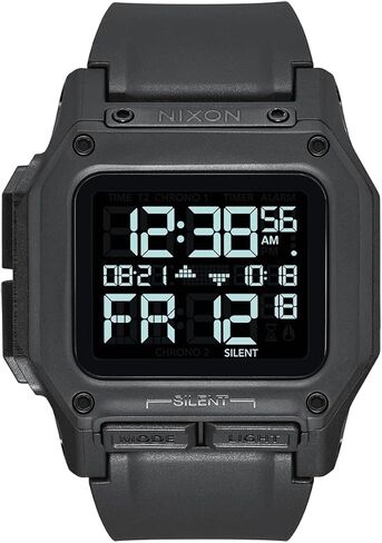 NIXON Regulus A1180-100m Water Resistant Men's Digital Sport Watch (46mm Watch Face, 29mm-24mm Pu/Rubber/Silicone Band) in Saudi Arabia