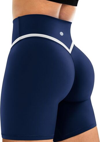 Women Biker Shorts Compression Crossover Seamless Athletic Shorts Running Sportswear in Kuwait