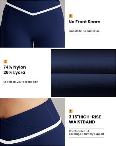 Women Biker Shorts Compression Crossover Seamless Athletic Shorts Running Sportswear in Kuwait