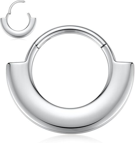 PEAKLINK 316L Surgical Steel Septum Clicker Ring Nose Hoop 16G Tragus Rook Daith Piercing Jewelry Cartilage Helix Conch Hoop Earring for Women in Saudi Arabia