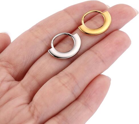 PEAKLINK 316L Surgical Steel Septum Clicker Ring Nose Hoop 16G Tragus Rook Daith Piercing Jewelry Cartilage Helix Conch Hoop Earring for Women in Saudi Arabia