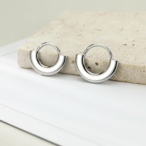 PEAKLINK 316L Surgical Steel Septum Clicker Ring Nose Hoop 16G Tragus Rook Daith Piercing Jewelry Cartilage Helix Conch Hoop Earring for Women in Saudi Arabia