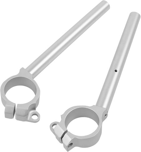 Clip On Handlebars Aluminum Motorcycle Handle Bar Fork Tube Handlebar Replacement for Kawasaki Ninja ZX-10R ZX10R 2016-2020 (Silver) in Saudi Arabia