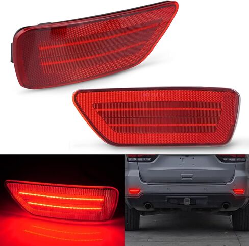 Bestview Besteview LED LED LED مصباح مصباح عاكس لـ JE-EP Grand Cherokee ، Compass ، Patriot ＆ Dodge Journey ، Lear Pumper Reflector Light Light Assembly Red ، Pack of 2 in Kuwait