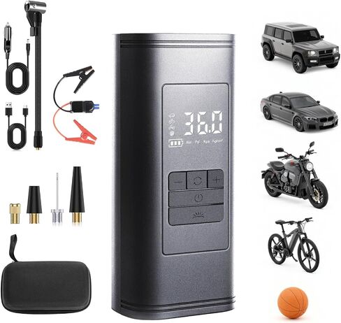12000 مللي أمبير في الساعة ضاغط الهواء المحمول ، 150psi cordless ، مضخة هواء إطارات السيارة ، ومضخة إطارات الدراجة الكهربائية مع مقياس الضغط ، وضوء LED ، وبطارية للدراجات ، والدراجات النارية ، والكرات ، وملحقات السيارات in Saudi Arabia