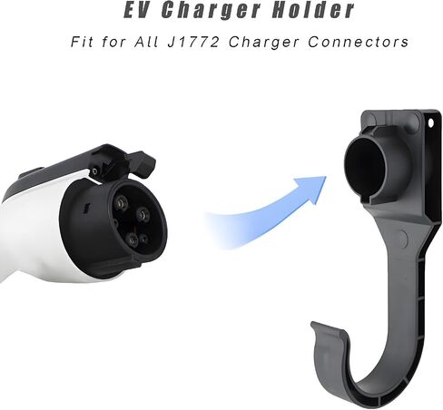 EV Vehicle SAE J1772 Wall-Mount Charger Holder, Portable Space Saving Charging Cable Organizer Cord Hanger Wire Hooks (J1772-01) in Kuwait