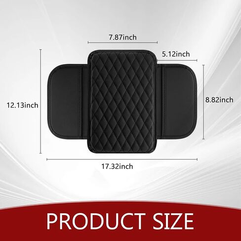 Car Center Console Cover, Soft Car Armrest Box Pad with 2 Storage Bags, Microfiber Leather Car Armrest Cover, Universal Car Armrest Seat Box Pad, Car Interior Accessories (Black) in Saudi Arabia