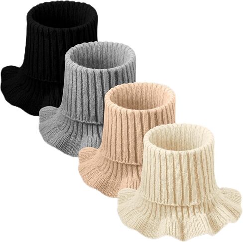 JenPen 4 Pieces Women's Turtleneck Dickey Collar Knitted Detachable Fake Collars Mock High Turtleneck Dickey Collar for Women Girl in Saudi Arabia