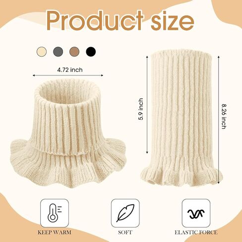 JenPen 4 Pieces Women's Turtleneck Dickey Collar Knitted Detachable Fake Collars Mock High Turtleneck Dickey Collar for Women Girl in Saudi Arabia