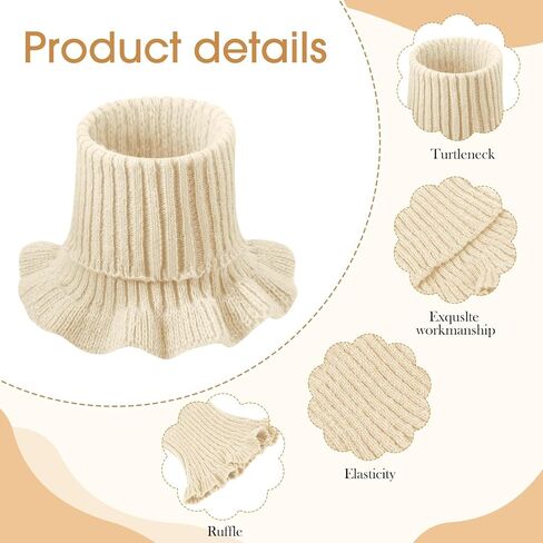 JenPen 4 Pieces Women's Turtleneck Dickey Collar Knitted Detachable Fake Collars Mock High Turtleneck Dickey Collar for Women Girl in Saudi Arabia