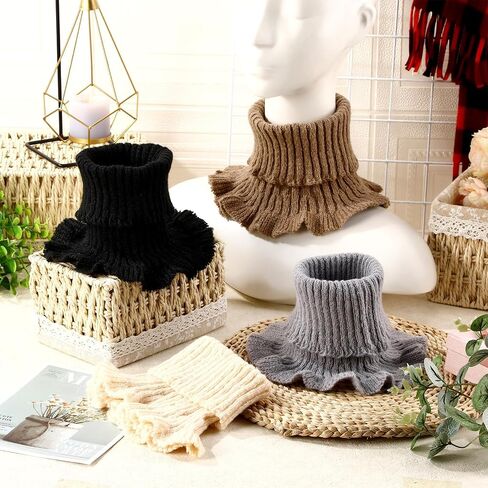JenPen 4 Pieces Women's Turtleneck Dickey Collar Knitted Detachable Fake Collars Mock High Turtleneck Dickey Collar for Women Girl in Saudi Arabia