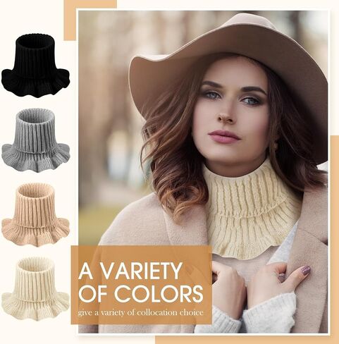 JenPen 4 Pieces Women's Turtleneck Dickey Collar Knitted Detachable Fake Collars Mock High Turtleneck Dickey Collar for Women Girl in Saudi Arabia