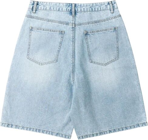 Mens Baggy Jean Shorts Loose Fit Vintage Wide Leg Jorts Y2K Streetwear Hip Hop Casual Denim Shorts in Kuwait