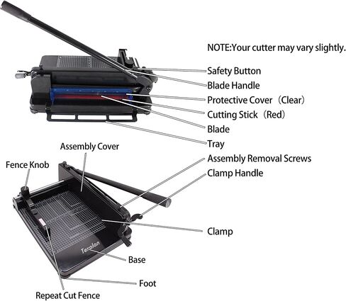TEXALAN Heavy Duty Guillotine Paper Cutter - 400 Sheets Capacity, A4 12" Stack Paper Trimmer, Steel Base, Black in Saudi Arabia