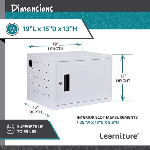 Learniture Structure Series 12-Device Wall-Mount Charging Cart Compatible with Laptop Computers, Tablets, Chromebooks - Gray -LNT-NOR1009GR-SO in Saudi Arabia