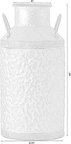 Vintiquewise Galvanized Metal Rustic Milk Can, Large in Kuwait