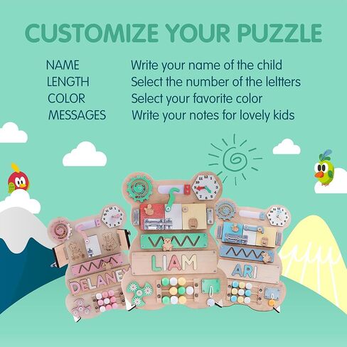 Educational games Board, First Birthday Gift, Sensory Activity Toy, Wooden Busy Board in Saudi Arabia