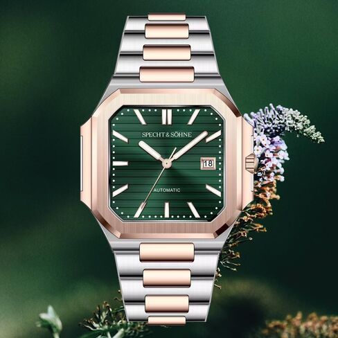 Specht & Söhne 41MM Square Cubic 5711 Men's Watch Mechanical Watches Rose Gold Stainless Steel Sapphire Crystal Waterproof in Saudi Arabia