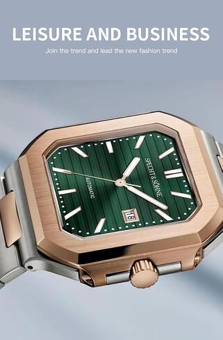 Specht & Söhne 41MM Square Cubic 5711 Men's Watch Mechanical Watches Rose Gold Stainless Steel Sapphire Crystal Waterproof in Saudi Arabia