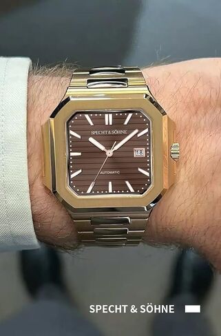 Specht & Söhne 41MM Square Cubic 5711 Men's Watch Mechanical Watches Rose Gold Stainless Steel Sapphire Crystal Waterproof in Saudi Arabia