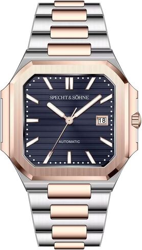 Specht & Söhne 41MM Square Cubic 5711 Men's Watch Mechanical Watches Rose Gold Stainless Steel Sapphire Crystal Waterproof in Saudi Arabia