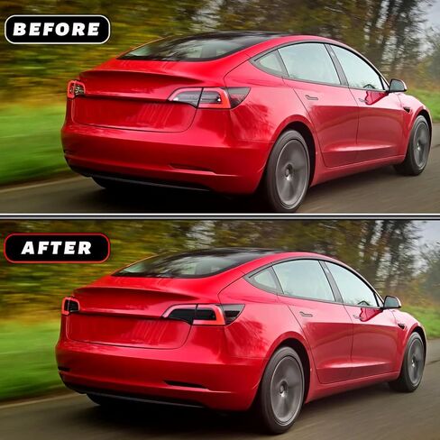 Precut Light Cover Tint Film Fit for Tesla Model 3 Headlight Eyelid Taillight Tail Light Reflector with Gloss Dark Smoke Wrap Overlay Accessories in Saudi Arabia