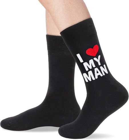 I LOVE MY GIRL MAN Socks Funny Novelty Socks for Valentines Girlfriend Boyfriend Anniversary Couple Gift Ideas in Kuwait