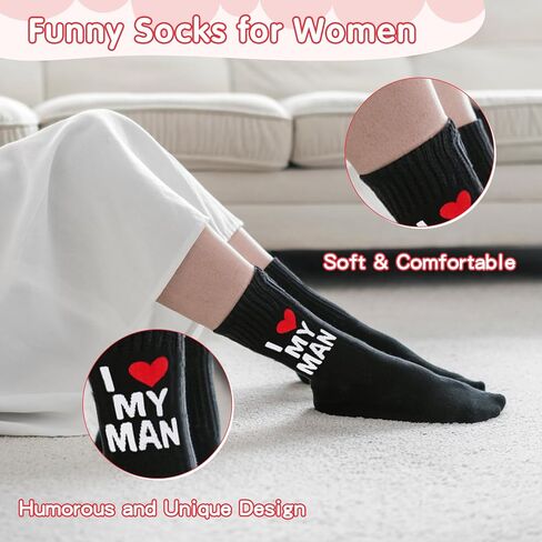 I LOVE MY GIRL MAN Socks Funny Novelty Socks for Valentines Girlfriend Boyfriend Anniversary Couple Gift Ideas in Kuwait