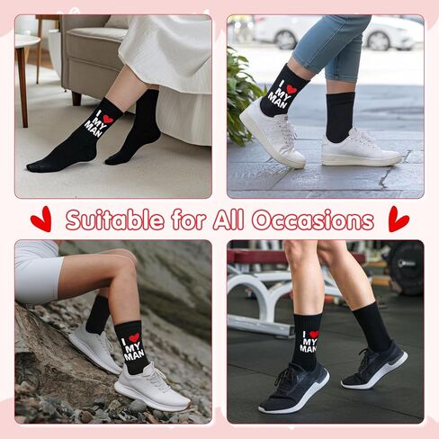 I LOVE MY GIRL MAN Socks Funny Novelty Socks for Valentines Girlfriend Boyfriend Anniversary Couple Gift Ideas in Kuwait