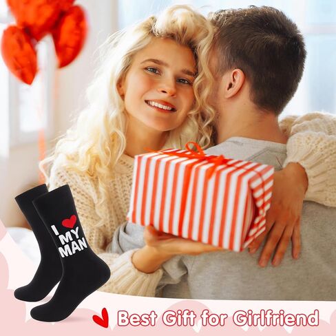 I LOVE MY GIRL MAN Socks Funny Novelty Socks for Valentines Girlfriend Boyfriend Anniversary Couple Gift Ideas in Kuwait