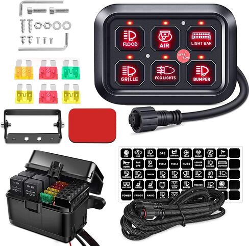 4-in-1 on/Off Panel with PD C Type and QC 3.0 USB Cigarette Lighter Socket LED Voltmeter 12V 24V Switch Panel, Suitable for Cars, Trucks, RVs, Yachts in Saudi Arabia