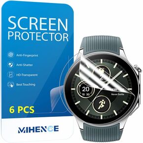 Compatible for OnePlus Watch 2 Screen Protector, HD Full Coverage TPU Protective Film Compatible for OnePlus Watch 2 Smartwatch (6PCS)