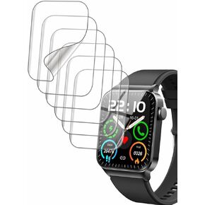Screen Protector Compatible with Donerton uaue T50S 1.85" Smart Watch, Soft TPU, 6-pack, Full Coverage, Bubble Self-healing