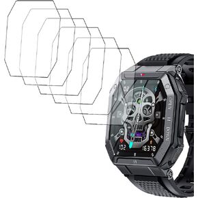 Screen Protector Compatible with Bassizo, EIGIIS K55 1.85" Rugged Military Smart Watch, Soft TPU, 6-pack, Bubble Self-healing