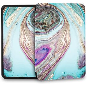 حافظة لجهاز Kindle الجديد كليًا (إصدار الجيل العاشر - 2019 فقط)، غطاء من جلد البولي يوريثان الممتاز خفيف الوزن للغاية مع تنبيه/غفو تلقائي، لا يناسب Kindle Paperwhite الجيل العاشر 2018 (رخام أزرق بحيرة) in Kuwait