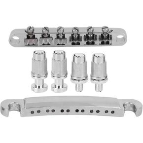 Electric Guitar Bridge, Standard 12 String Size Guitar Bridge Full Set Bridge Tail Stud Zinc Alloy Silver Guitar Parts Accessories Performance Accessory