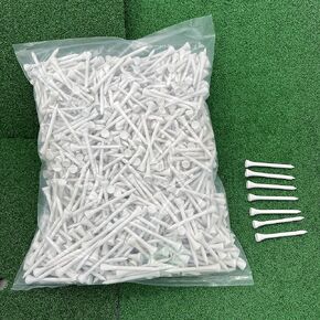 HH-GOLF® Bulk 70mm Golf tees 2 3/4 inch Less Friction Professional White Wooden Tees 1000 Count
