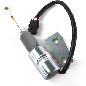 3964627 3991167 SA-4941-12 12V Stop Solenoid Valve - SINOCMP Cut Down Solenoid for Cummins 4BT Case 550h Dozer Diesel Engine Shutdown Solenoid 3 Month Warranty