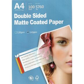 Premium Double side matte Inkjet Photo Paper 8.3"x11.7" A4 Size 100 sheets weight 140gsm