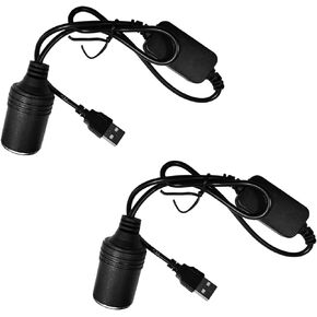 USB to Cigarette Lighter Socket, 47.24'' 5V USB A Male to 12V Car Cigarette Lighter Socket Female Converter Cable, Power Adapter Cable for Car Driving Recorder GPS E-Dog