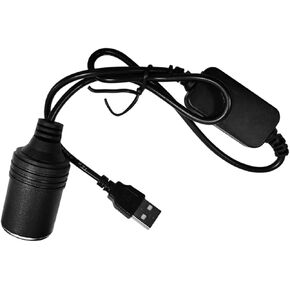 USB to Cigarette Lighter Socket, 47.24'' 5V USB A Male to 12V Car Cigarette Lighter Socket Female Converter Cable, Power Adapter Cable for Car Driving Recorder GPS E-Dog