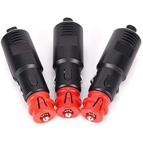 3 Pack Car Cigarette Lighter Adapter Plug Replacement 6V/12V/24V 8A Fuse Socket Power Male Adaptor Jack Terminal Solderless Screw-on for Auto Cars Hella DIN Trucks Boats ATV Repair