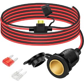 24 فولت 12 فولت مقبس ولاعة السجائر، 6.6FT 13AWG أنثى ولاعة السجائر التوصيل تمديد الحبل مع 3PCS شفرة الصمامات، مقاوم للماء 12 فولت مقبس الطاقة استبدال المقبس للسيارة البحرية دراجة نارية RV شاحنة in Kuwait