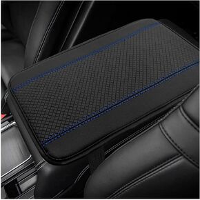 Car Center Console Pad, PU Leather Auto Armrest Seat Box Cover Protector, Comfortable Arm Rest Storage Box Mat for Vehicle Interior Protection, Universal Car Accessories (Beige)