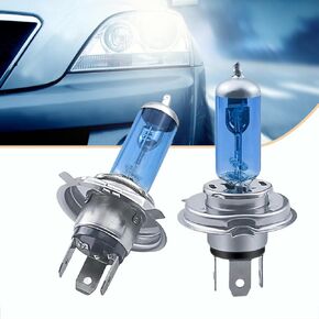 Pack-2 Automobile Halogen Light Bulbs, H4 Car High Beam, 100W Front Fog Lights Kits, 850 Lumens Super Bright Light Car Bulb Replacement, Universal for Most Cars, Trucks and Vans (Blue)