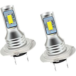 2 PCS H4 Car LED Fog Light, 3570 2SMD 4000LM Super Bright CREE Package Constant Current Voltage Stabilized Instrument Lamp, Strong Penetrating Width Indicator Lamp, for Most Models (White)