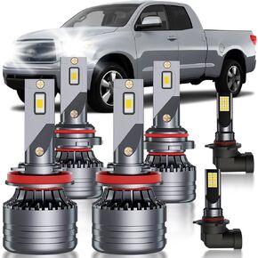 for Toyota Tundra 2007-2013 LED Bulbs Combo, 6pcs Super Bright 6000K White High Low Beam and Fog Lights LED Blubs Package