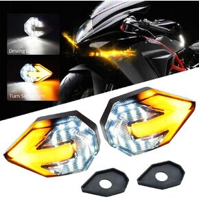 Motorcycle Turn Signal LED Lights 21 SMD LEDs Arrow Amber Bilnker & Blue DRL Brake LED Indicator Waterproof for Yamaha Suzuki Kawasaki Motorbike.2-Pack.(Blue/Amber) in Saudi Arabia