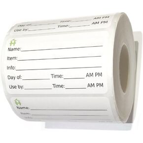 500 Food Labels - Removable Stickers with Large Writable Surface - Peel Clean With No Glue Residue - Great for Meal Preparation, Leftovers Labeling, on Bottles, Pans, Plastic and Other Containers